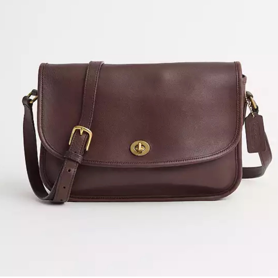 Coach 099-2122 Vintage Brown Leather Convertible Shoulder City Bag